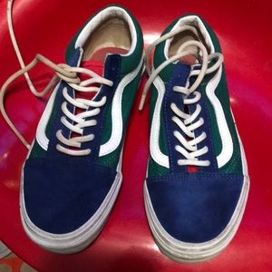 Vans size 6.5 women yellow blue and red